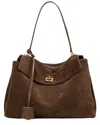 Ariel Tesoro Leather Tote In Brown
