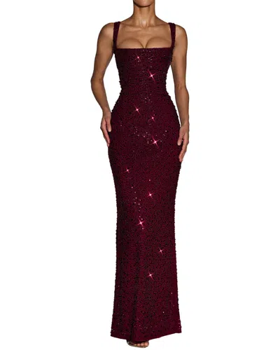 Ariel Tesoro Maxi Dress In Burgundy