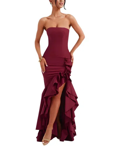 Ariel Tesoro Maxi Dress In Burgundy