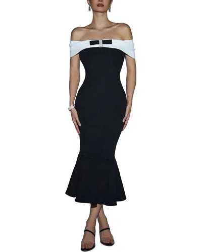 Ariel Tesoro Midi Dress In Black