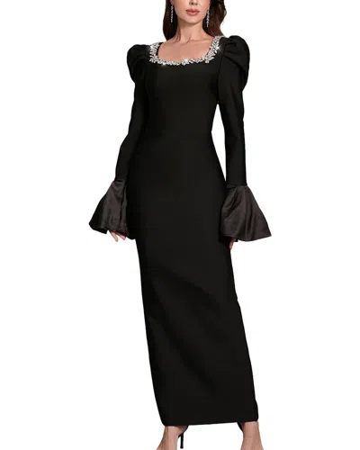 Ariel Tesoro Midi Dress In Black