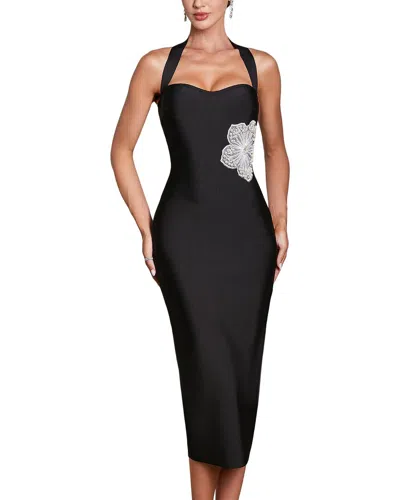 Ariel Tesoro Midi Dress In Black
