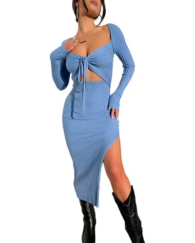 Ariel Tesoro Midi Dress In Blue