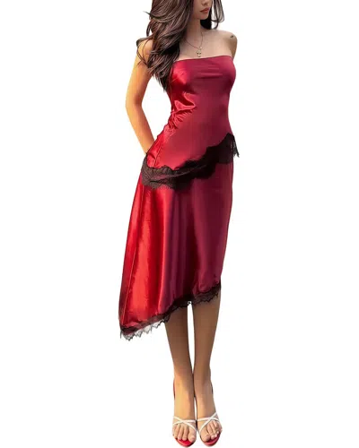 Ariel Tesoro Midi Dress In Burgundy