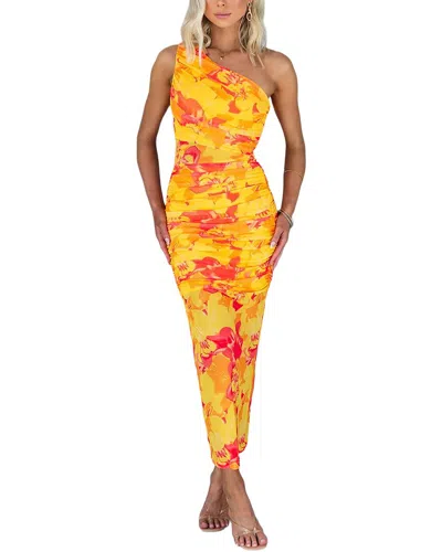Ariel Tesoro Midi Dress In Yellow