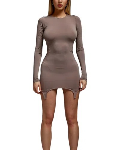 Ariel Tesoro Mini Dress In Gray