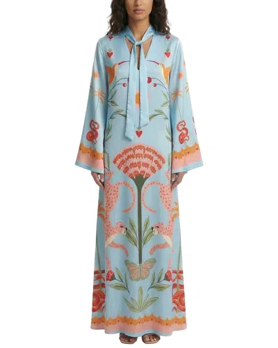 Ariel Tesoro Print Maxi Dress In Blue
