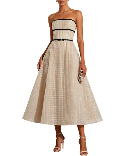Ariel Tesoro Solid Maxi Dress In Neutral