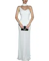 Ariel Tesoro Solid Maxi Dress In White