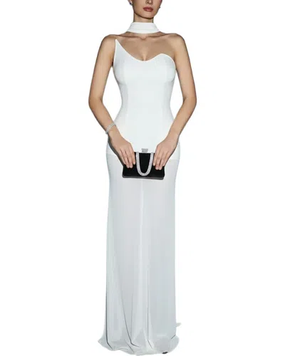 Ariel Tesoro Solid Maxi Dress In White