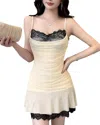 Ariel Tesoro Solid Mini Dress In Neutral