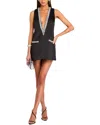 Ariel Tesoro Solid Mini Dress In Black