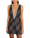 Ariel Tesoro Solid Mini Dress In Blue