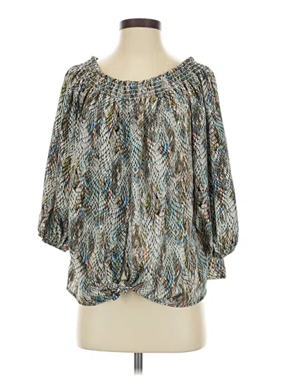 Pre-owned Ariella 3/4 Sleeve Blouse In Gray