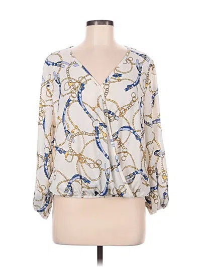 Pre-owned Ariella 3/4 Sleeve Blouse In Ivory