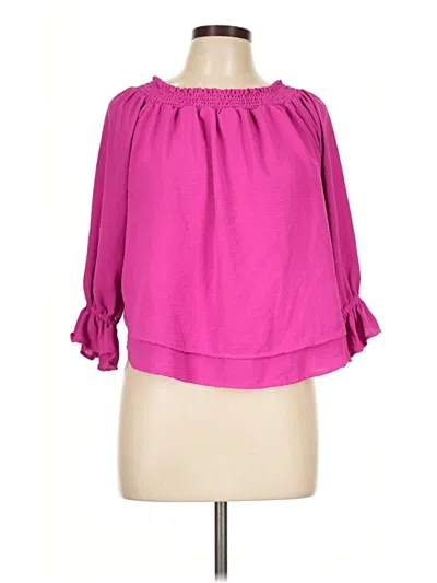 Pre-owned Ariella 3/4 Sleeve Blouse In Pink