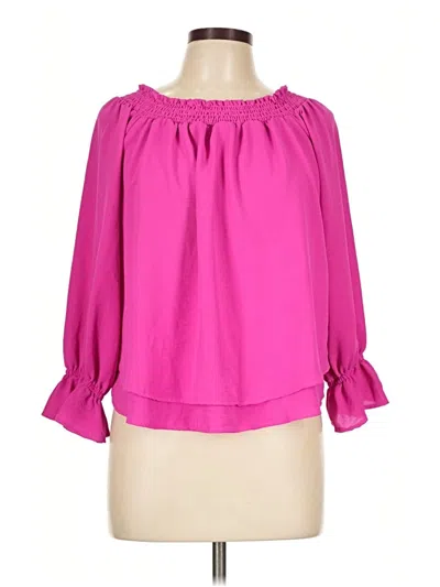 Pre-owned Ariella 3/4 Sleeve Blouse In Pink