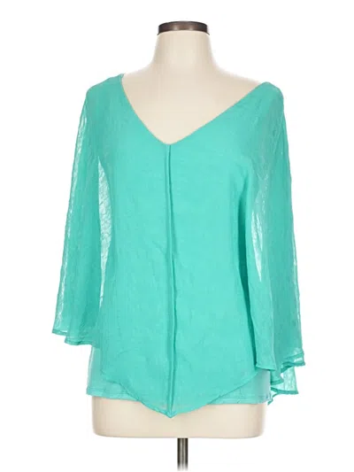 Pre-owned Ariella 3/4 Sleeve Blouse In Teal
