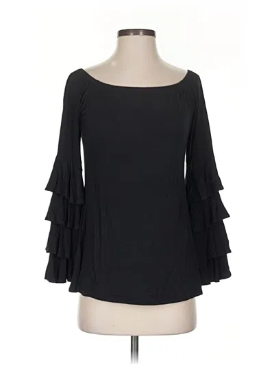 Pre-owned Ariella 3/4 Sleeve Top Black Off The Shoulder Neckline Tops