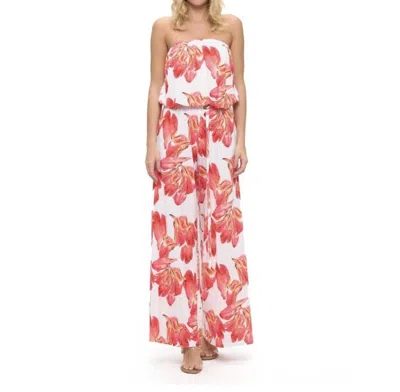 Ariella Belted Tube Jumpsuit In Pink