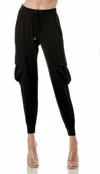 Ariella Off The Shoulder Jumpsuit In Navy In Black