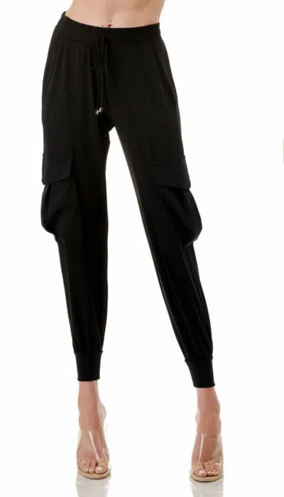 ARIELLA CARGO JOGGER PANTS IN BLACK