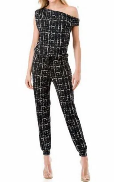 Ariella Classic Jumpsuit In Black/tan