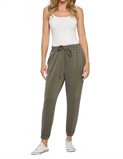 Ariella Drawstring Jogger Pant In Olive In Green