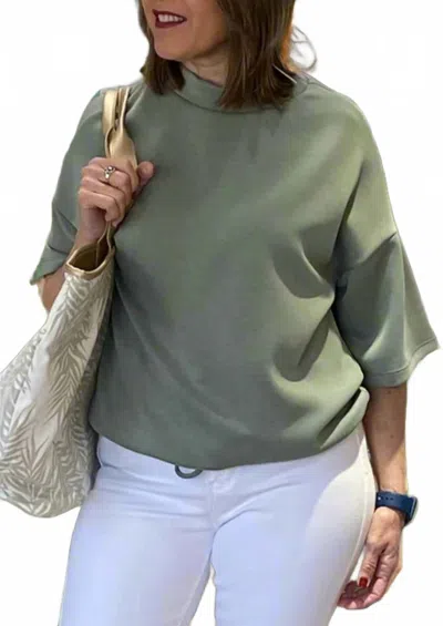 Ariella Drawstring Short Sleeve Top In Mint In Green