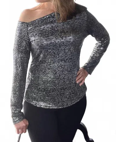 Ariella Drop Shoulder Top In Black