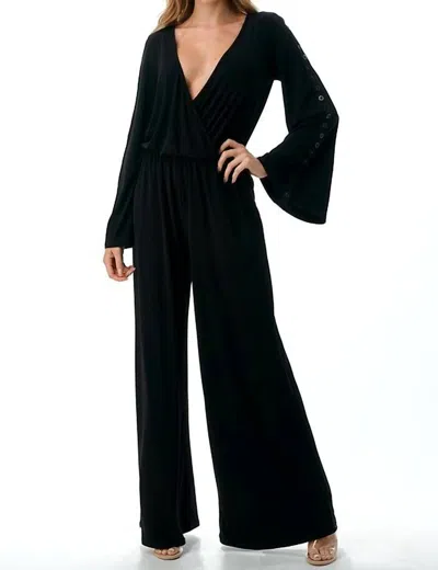 Ariella Gromment-arm Detail Surplice Jumpsuit In Back In Multi