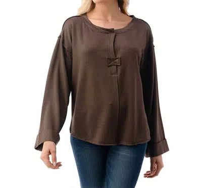 Ariella How I Love This Henley Top In Chocolate