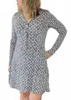 Ariella Link Zipper Dress In Black/white Print In Multi