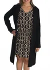 Ariella Long Collared Jacket In Black In Black