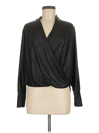 Pre-owned Ariella Long Sleeve Blouse In Black