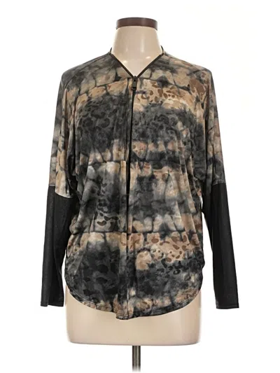 Pre-owned Ariella Long Sleeve Blouse In Black