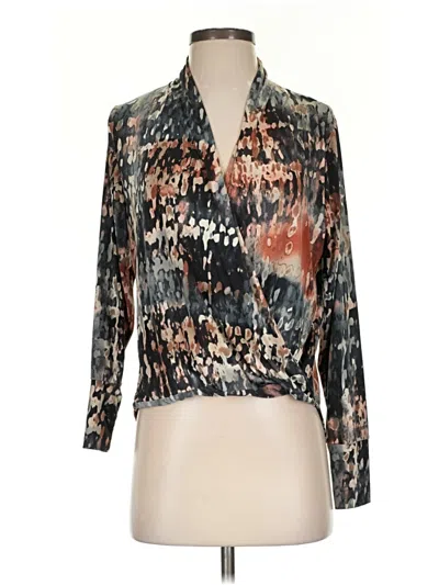 Pre-owned Ariella Long Sleeve Blouse In Brown