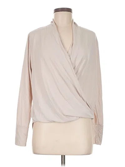 Pre-owned Ariella Long Sleeve Blouse In Tan