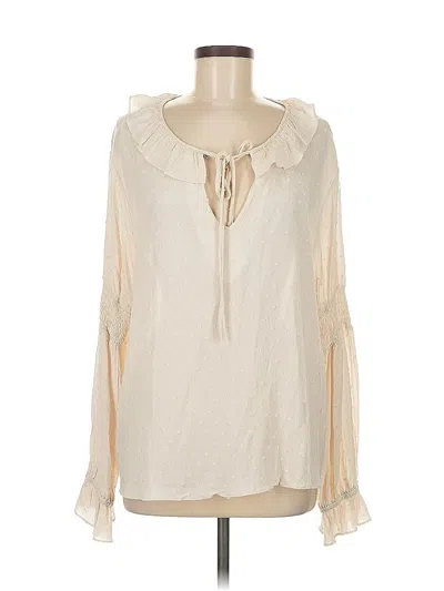 Pre-owned Ariella Long Sleeve Blouse In White