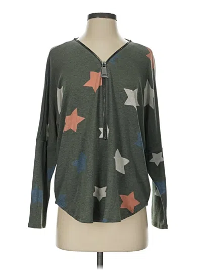 Pre-owned Ariella Long Sleeve Henley Shirt In Green