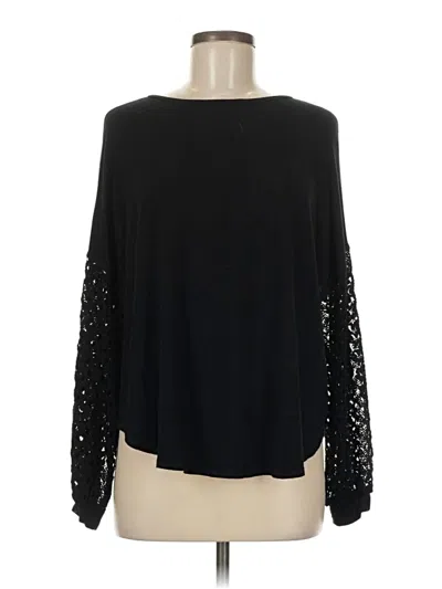 Pre-owned Ariella Long Sleeve Top Black Boatneck Tops