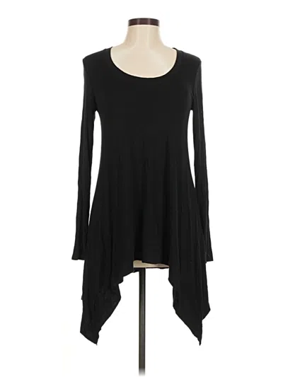 Pre-owned Ariella Long Sleeve Top Black Scoop Neck Tops