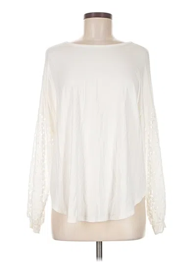 Pre-owned Ariella Long Sleeve Top Ivory Crew Neck Tops