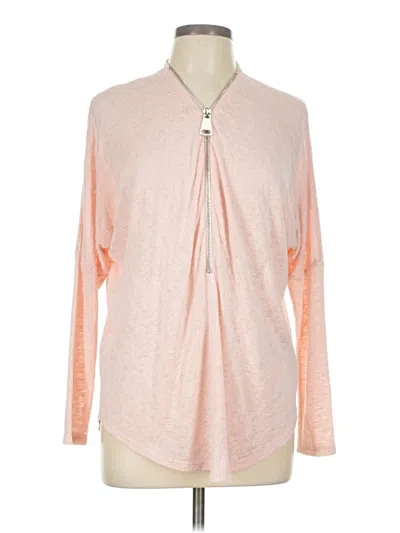 Pre-owned Ariella Long Sleeve Top Pink Keyhole Neckline Tops