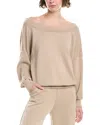Ariella Off-the-shoulder Scuba Sweatshirt In Neutral