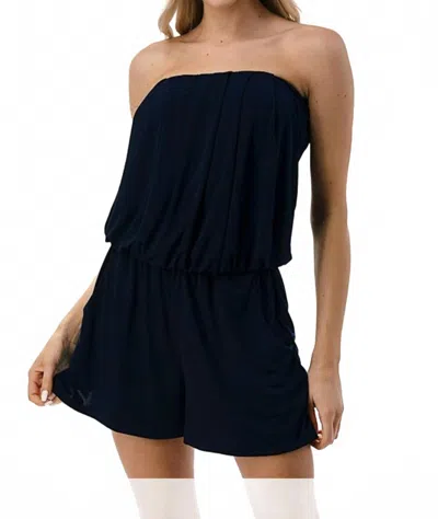 Ariella Pockets Tube Romper In Navy In Blue