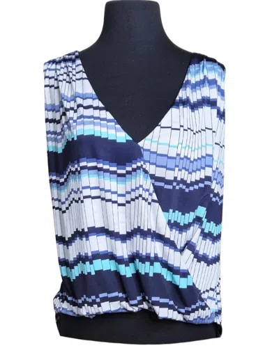 Ariella Printed V-neck Surplice Tank Top In Multi