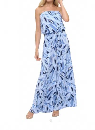 Ariella Printed With Belt Jumpsuit In Blue