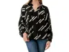 Ariella Retro Rewind Blouse In Black/white