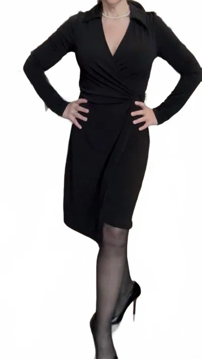 Ariella Ring Detail Wrap Dress In Black